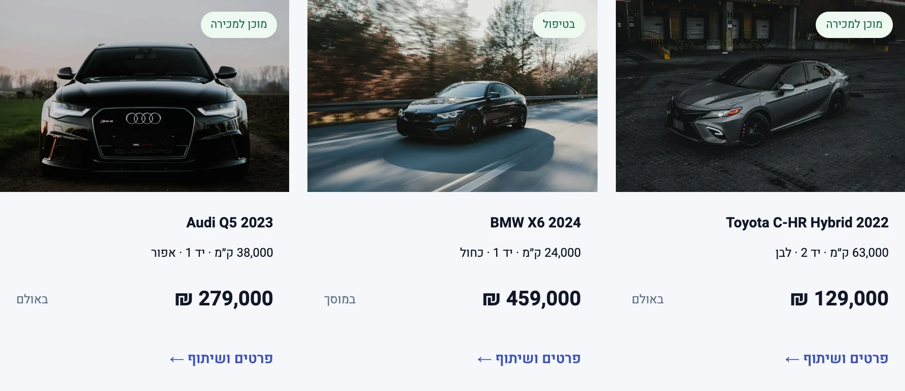 מלאי הרכבים בסביבת ההדגמה: תמונות, מחיר ומצב הרכב
